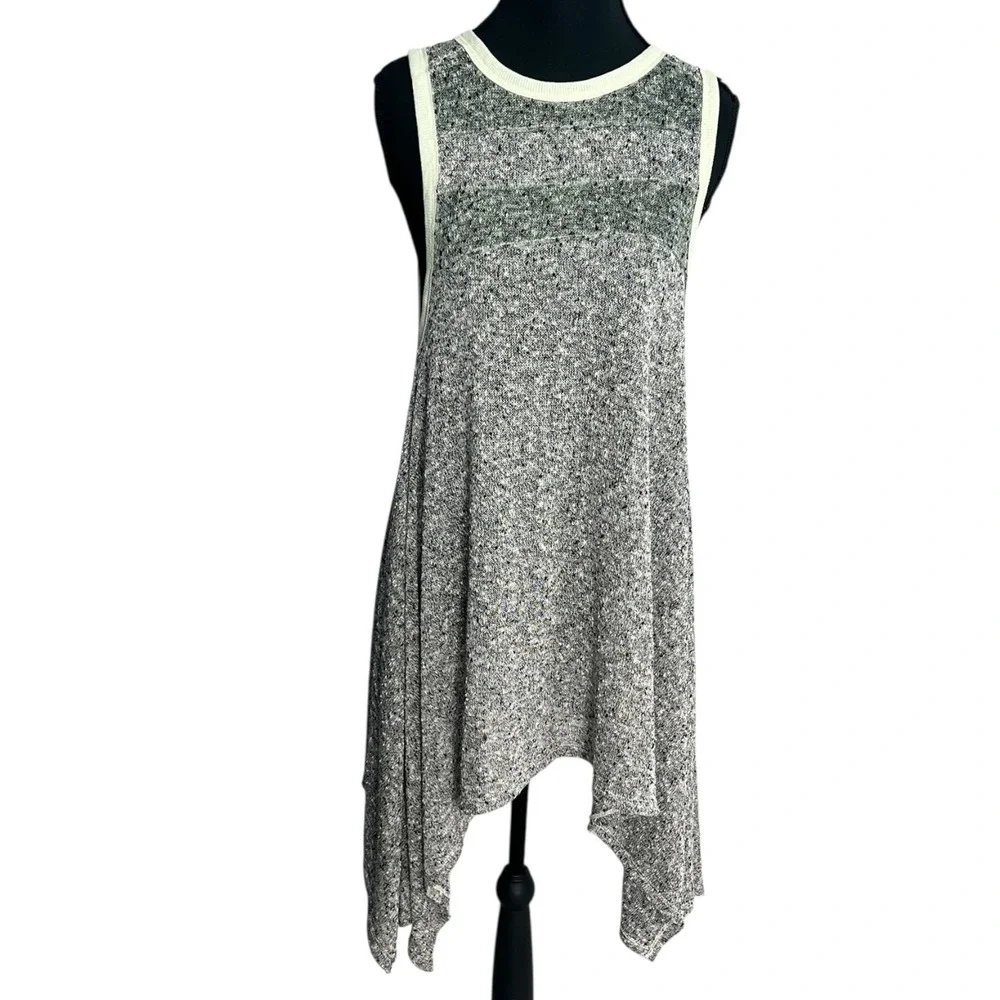 Free People We The Free‎ Heathered Gray High Low Tank Tunic M Boho Asymmetrical